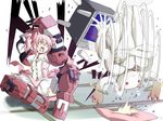  bad_id bad_nicoseiga_id commentary_request gundam gundam_age gundam_age-1 gundam_age-1_titus hair_ribbon hiichisato kaname_madoka kyubey magical_girl mahou_shoujo_madoka_magica open_mouth pillow pink_eyes pink_hair ribbon short_hair short_twintails spinning television twintails 