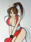  1girl breasts brown_hair fatal_fury large_breasts ponytail rei_(smile8110) shiranui_mai smile snk solo 