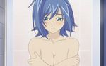  1girl blue_hair blush cardfight!!_vanguard edit edited genderswap nude photoshop sendou_aichi transgender 