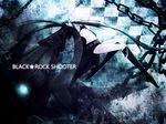  black_hair black_rock_shooter black_rock_shooter_(character) blue_eyes boots chain flat_chest kia_(pixiv) knee_boots long_hair pale_skin solo 