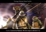  bad_pixiv_id bandana character_name copyright_name donatello katana leonardo michelangelo murakumo1987 ninja no_humans nunchaku raphael staff sword teenage_mutant_ninja_turtles turtle weapon 