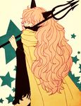  bad_id bad_pixiv_id blonde_hair cloak curly_hair itoko long_hair looking_back one_piece polearm sadi-chan solo star tongue trident weapon 