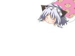  animal_ears bad_id bad_pixiv_id blush chibi dog_ears hairband izayoi_sakuya kemonomimi_mode matsushita_yuu short_hair silver_hair sleeping solo touhou 