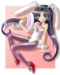  animal_ears bunny_ears cuffs fan high_heels katahira_masashi 