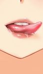  animated animated_gif blush close-up kabeu_mariko licking long_tongue original saliva solo tongue tongue_out 
