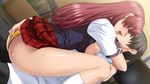  1girl ass breasts kiss large_breasts long_hair noriheita red_hair rinkai_gakuen school_uniform skirt takamine_rin 