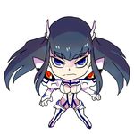  blue_eyes chibi junketsu kill_la_kill kiryuuin_satsuki long_hair navel solo uri_(uryu002) 