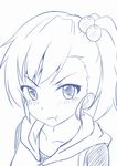  :t fuku_d futami_mami hair_bobbles hair_ornament hood hoodie idolmaster idolmaster_(classic) looking_at_viewer monochrome pout short_hair side_ponytail sketch solo tears upper_body 