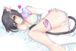  animal_ears ass bad_id bad_pixiv_id black_hair breasts brown_eyes cat_ears cleavage duko gloves heart legs lying medium_breasts on_side panties shaomei_rin shining_(series) shining_hearts single_thighhigh solo tail thighhighs thighs underwear 