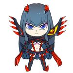  blue_eyes chibi claws kill_la_kill kiryuuin_satsuki navel senketsu skirt solo spikes spoilers suspenders uri_(uryu002) 