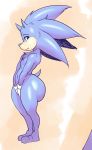  anthro backsack balls big_butt blue_fur butt clothing eulipotyphlan eyelashes fur girly gloves hedgehog looking_back male mammal nude simple_background small_tail solo sonic_(series) sonic_the_hedgehog sqoon 