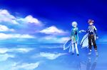 bad_id bad_pixiv_id belt black_pants blue_eyes boots brown_hair cape cloud coat day fist_bump male_focus mikleo_(tales) miyu_(matsunohara) multiple_boys pants purple_eyes reflection shoes sky smile sorey_(tales) standing tales_of_(series) tales_of_zestiria white_hair 