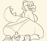  2d_animation animated anthro big_butt breasts butt clothed clothing croc_(vimhomeless) crocodile crocodilian duo facesitting female footwear loop monochrome open_mouth ota_(artist) panties reptile scalie side_boob smile thick_thighs tongue underwear 