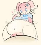  &lt;3 ambiguous_gender anthro audino belly bottomless clothed clothing duo female female/ambiguous grinding motion_lines navel nintendo ota_(artist) plump_labia pok&eacute;mon pok&eacute;mon_(species) pussy solo_focus tongue tongue_out video_games 