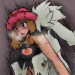  bad_id bad_pixiv_id bestiality blue_eyes blush breast_slip breasts brown_hair creature doggystyle empty_eyes fucked_silly furfrou gen_6_pokemon hat inverted_nipples large_breasts long_hair nipples one_breast_out pokemon pokemon_(creature) pokemon_(game) pokemon_xy ruijiru serena_(pokemon) sex sweat torn_clothes 