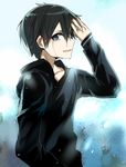  black_eyes black_hair jacket jianmo_sl kirito male_focus sword_art_online tears 