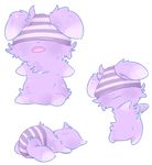  espurr full_body gen_6_pokemon no_humans object_on_head panties panties_on_head pokemon pokemon_(creature) purple_panties solo striped striped_panties transparent_background underwear 