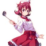  aida_mana chef_hat chef_uniform dokidoki!_precure half_updo happinesscharge_precure! hat highres ladle pink_eyes pink_hair ponytail precure sayousuke simple_background smile solo toque_blanche white_background 