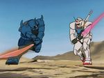  animated animated_gif battle cutting energy_sword gouf gundam mecha mobile_suit_gundam rx-78-2 slash sword weapon 