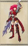  alternate_costume armor crossover highres monster_hunter onozuka_komachi rathalos_(armor) red_eyes red_hair shirasaki_(19295604) short_hair solo sword touhou weapon 