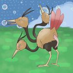  avian barefoot beak bent_over bird claws dodrio erection feathers feral looking_at_viewer male nintendo nude open_mouth penis pok&#233;mon pok&eacute;mon pokemon_amie sharp_claws solo spikeheila squint standing tapering_penis toe_claws tongue video_games 