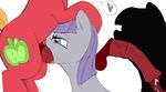  &lt;3 animal_genitalia balls big_macintosh_(mlp) blue_eyes cradeelcin cum deep_throat duo equine fellatio female feral friendship_is_magic fur hair half-closed_eyes horse horsecock male mammal maud_pie_(mlp) my_little_pony oral oral_sex penis plain_background pony purple_hair red_fur sex straight tongue vein white_background 