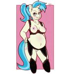  allie_way_(mlp) alpha_channel anthro anthrofied arnachy blue_eyes blue_hair blush breasts clothing cutie_mark equine female friendship_is_magic fur hair horn horse legwear lingerie looking_at_viewer mammal my_little_pony plain_background pony pregnant pussy smile solo stockings tan_fur transparent_background unicorn 