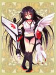  black_hair buruma dennryuurai gym_uniform long_hair psychic_hearts red_eyes solo thigh_strap weapon 