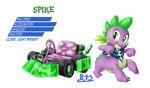  blue-paint-sea dragon friendship_is_magic green_eyes kart male mammal my_little_pony scarf smile spike_(mlp) vehicle wheels 