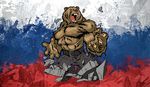  anthro bear claws flag mammal muscles pecs roaring russia russian topless 