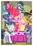  balloon blinkie_pie_(mlp) cake clothing clyde_pie_(mlp) cutie_mark equine eyes_closed eyewear female feral food friendship_is_magic glasses group hair hat horse inkie_pie_(mlp) male mammal maud_pie_(mlp) my_little_pony mysticalpha pinkie_pie_(mlp) pony smile sue_pie_(mlp) 