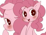 equine female friendship_is_magic fur hair horse mammal my_little_pony open_mouth pink_fur pink_hair pinkie_pie_(mlp) plain_background pony tongue umeguru 