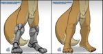  balls canine claws cyborg dark_nek0gami english_text flaccid fox fox_mccloud male mammal nintendo nude penis plain_background prosthetic_leg prosthetic_limb sheath solo standing star_fox text toe_claws video_games white_background 