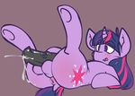  butt cum dickgirl equine friendship_is_magic fur horse intersex mammal my_little_pony penis plain_background pony solo twilight_sparkle_(mlp) youwannaslap 