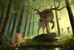  amazing_background arthropod avian bird butterfly cervine clothing cutie_mark deer devinian equine eye_contact female feral flower fluttershy_(mlp) forest friendship_is_magic group hi_res horse insect male mammal my_little_pony outside pegasus pony scenery startled tree water wings 