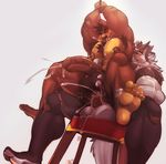  anal anal_penetration anthro balls biceps big_muscles big_penis black_nose blush bound brown_fur butch_(cursedmarked) canine chair cum cum_from_mouth cum_in_ass cum_inside cum_on_balls cum_on_chest cum_on_penis cum_while_penetrated cumshot cursedmarked dog erection eyes_closed fangs fur gay grey_fur grin gripping half-erect holding huge_muscles humanoid_penis leaking male mammal micro muscles nipple_piercing nipples on_top orgasm overweight pecs penetration penis piercing reverse_cowgirl_position rope sex sheath sitting smile straddling tan_fur teeth thick_penis vein yellow_eyes 