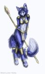  female fox krystal mammal naira nintendo polearm solo spear star_fox video_games 