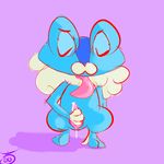  cum cum_on_hand cum_on_penis erection eyes_closed filled_condom froakie male masturbation nintendo orgasm pcred566 penis plain_background pok&#233;mon pok&eacute;mon purple_background solo tongue video_games 