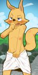  canine fox fur kaiketsu_zorori male mammal solo towel wet_fur white_(artist) zorori 