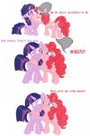 blush comic cutie_mark duo equine female friendship_is_magic fur hair hat horn horse kinkyspree mammal multi-colored_hair my_little_pony pink_fur pink_hair pinkie_pie_(mlp) plain_background pony purple_eyes purple_fur purple_hair smile text twilight_sparkle_(mlp) two_tone_hair unicorn white_background winged_unicorn wings 