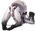  bdsm bondage bound canine cum cum_in_ass cum_inside erection invalid_background male mammal penis plain plain_background warmbodies white_background wolf 