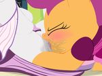  dtcx97 equine female female_ejaculation friendship_is_magic fur hair horn horse mammal my_little_pony orange_fur pegasus pony purple_hair pussy pussy_juice scootaloo_(mlp) sweetie_belle_(mlp) two_tone_hair unicorn white_fur wings 