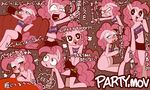  alcohol angry anthro anthrofied beverage blush clothing english_text equine female friendship_is_magic fur hair half-closed_eyes horse japanese_text looking_at_viewer mammal my_little_pony pink_fur pink_hair pinkie_pie_(mlp) pony pony.mov snail tears text tongue tongue_out umeguru 