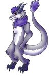  alpha_channel anthro aphis claws dragon fur horn looking_at_viewer male missshaylin plain_background purple_fur red_eyes solo standing tail_tuft transparent_background tuft white_fur 