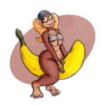  big_breasts bottomless breasts clothing female fruit mammal matt_the_mouse monkey primate sitting solo suggestive suggestive_food tight_clothing tiny_kong 