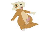  anthro balls barefoot blush bone crying cubone cute dreiker erection grasp green_eyes hi_res looking_at_viewer male nintendo nude open_mouth penis plain_background pok&#233;mon pok&eacute;mon skull solo squint tears tongue video_games white_background 