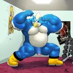  anthro avian balls biceps big_muscles bin bird chubby erection flexing humanoid_penis looking_at_viewer male musclegut muscles nude one_eye_closed pecs penis pose solo standing uncut 