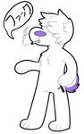  &#12501;&#12449;&#12483;&#12463; ???? anthro chest_tuft cigarette fur hair_over_eyes invalid_background leppi lupidoq male purple_nose purple_tail scar three_toes tuft white_fur 