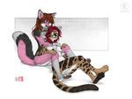  anthro black_fur blue_eyes breasts brown_fur canine claws duo edit feline female fox fur hair hindpaw interspecies kacey lesbian licking mammal nipples nude ocelot one_eye_closed pawpads paws pink_fur plain_background recolor red_hair toe_claws tongue whiskers white_background white_fur 