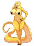  absurd_res alpha_channel big_breasts black_nipples breasts claws female hi_res hindpaw huge_breasts lips looking_at_viewer navel nipples nude orange_eyes paws pink_lips reptile scalie smile snake solo standing thighs walter_sache yellow_skin 